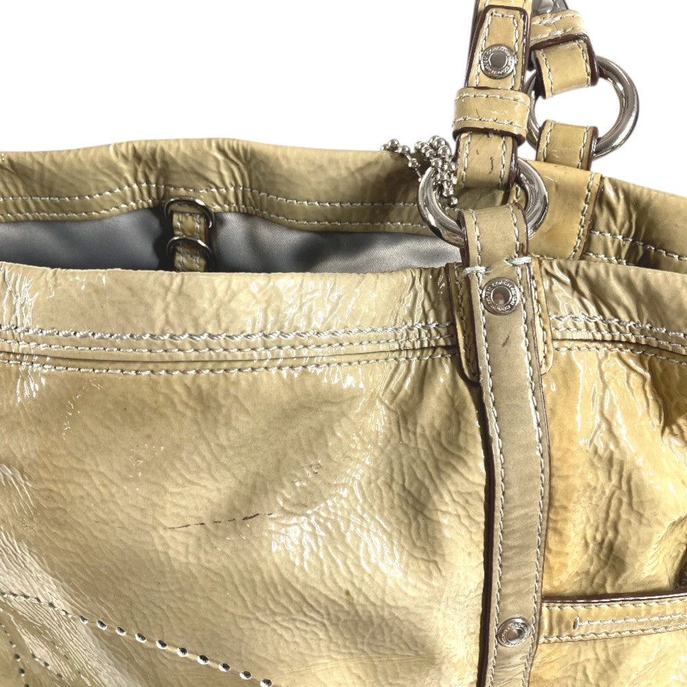 COACH 17065 Patent Andy Cinchid Bag Shoulder Bag Tote Bag Shoulder Bag Patent Leather Gray Based Used