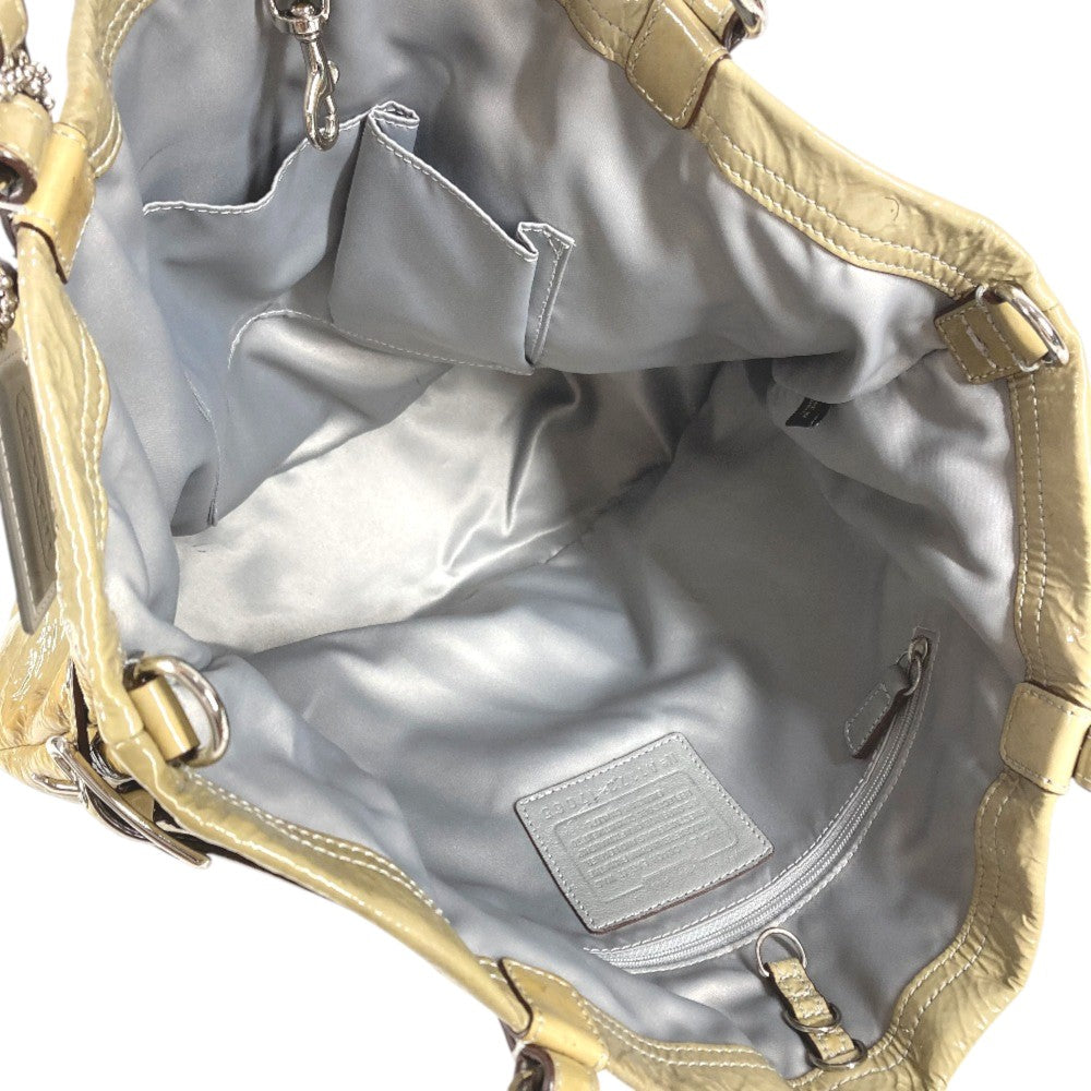 COACH 17065 Patent Andy Cinchid Bag Shoulder Bag Tote Bag Shoulder Bag Patent Leather Gray Based Used