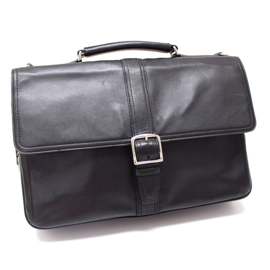COACH F70096 Leather Handbag Business Bag Men's Black
