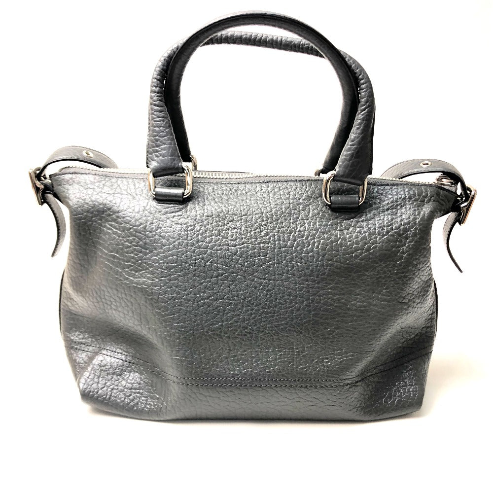 COACH 21140 Textured Legacy Satchel Shoulder Bag in Charcoal Gray Leather