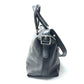 COACH 21140 Textured Legacy Satchel Shoulder Bag in Charcoal Gray Leather