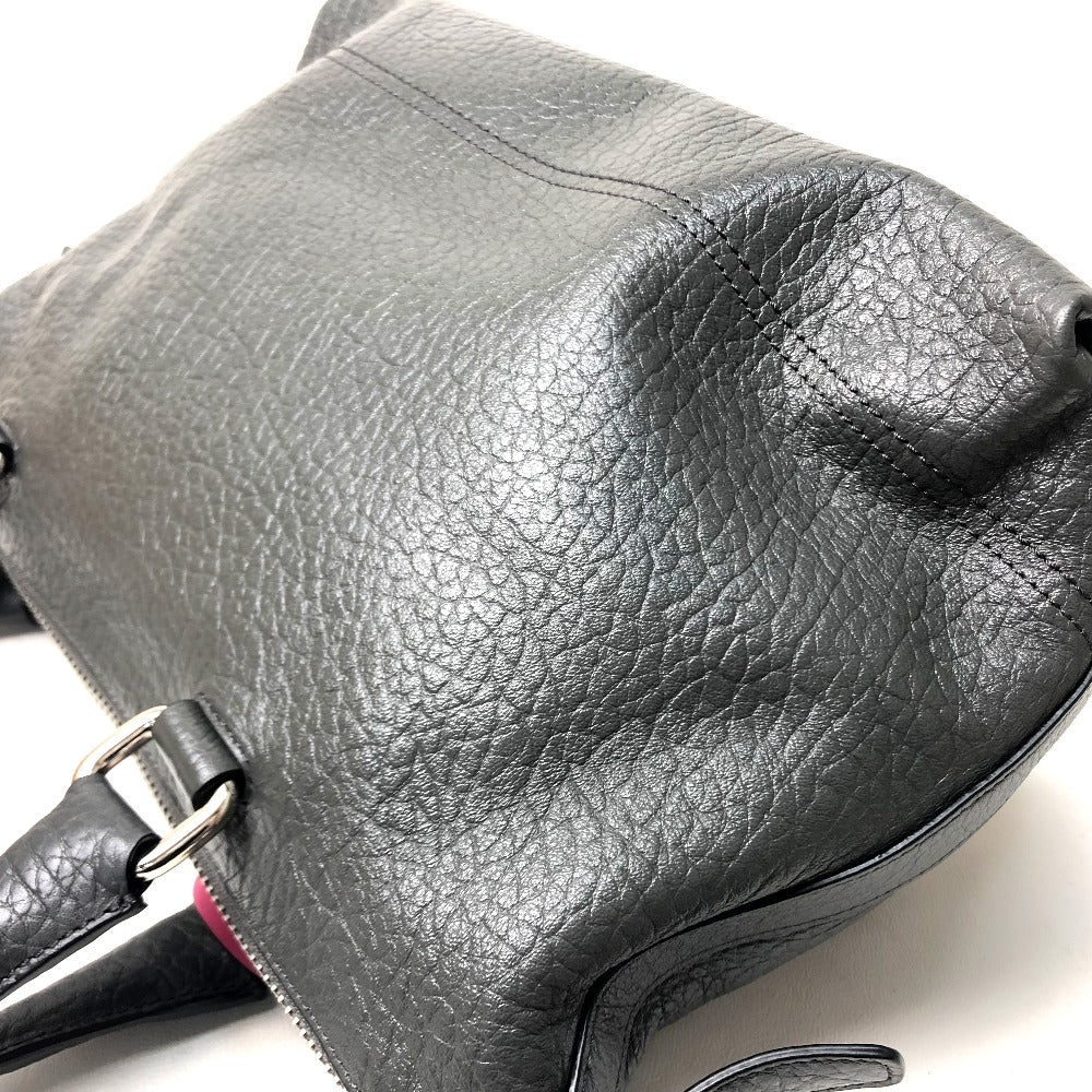 COACH 21140 Textured Legacy Satchel Shoulder Bag in Charcoal Gray Leather