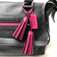 COACH 21140 Textured Legacy Satchel Shoulder Bag in Charcoal Gray Leather