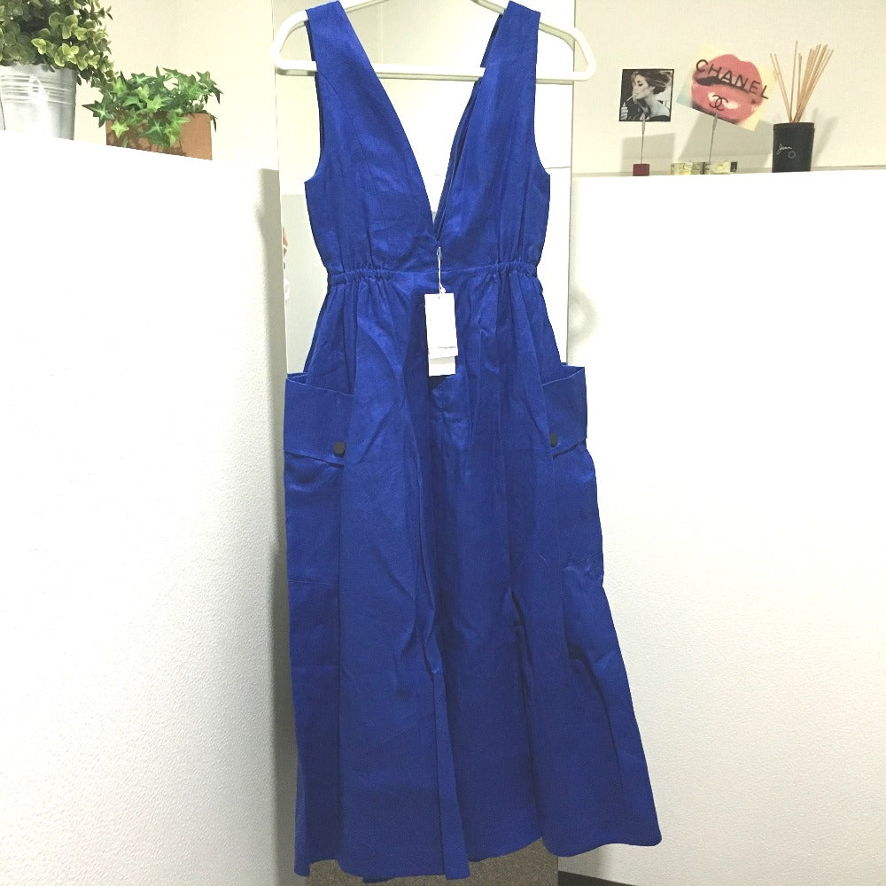 LE CIEL BLEU 20S65628 Jumper Skirt Lotus Linen Dress, Women's, Blue