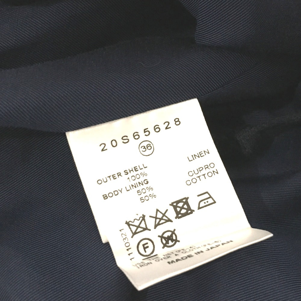 LE CIEL BLEU 20S65628 Jumper Skirt Lotus Linen Dress, Women's, Blue