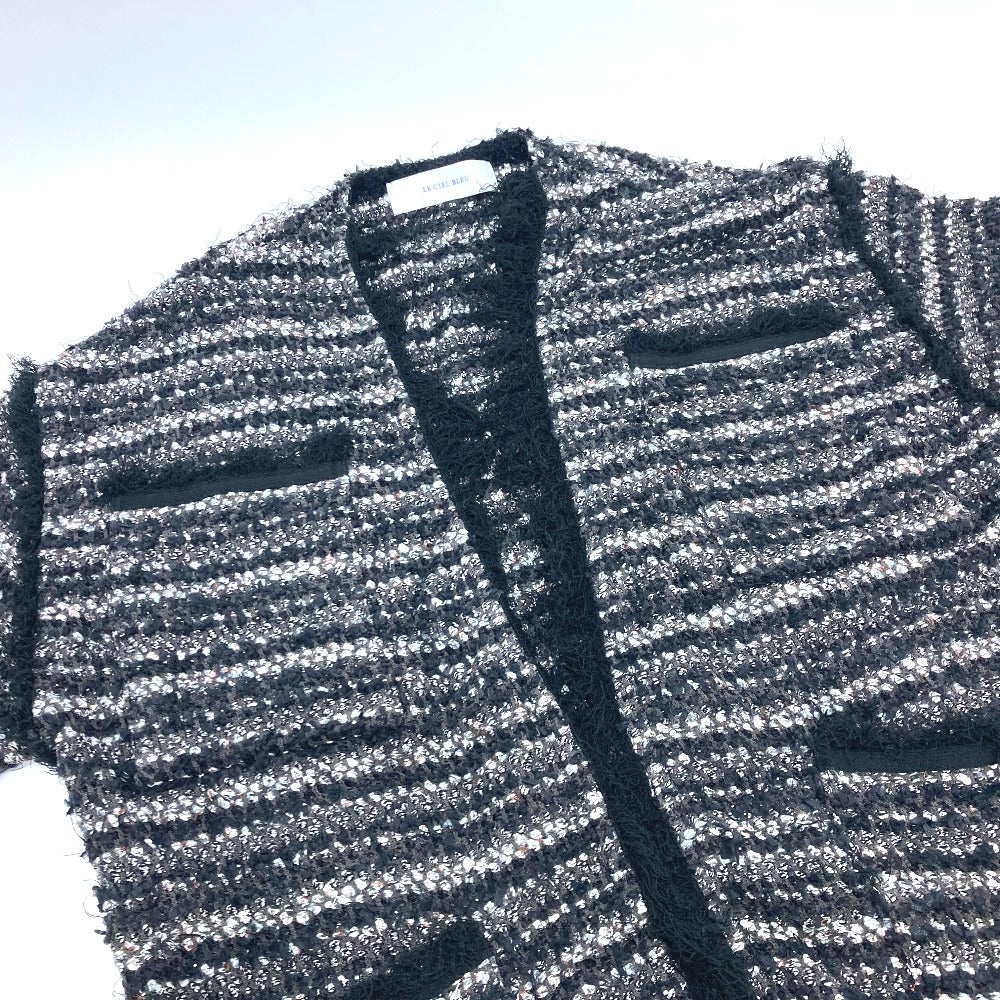 LE CIEL BLEU 25Ｓ61413  25Ｓ61414 ツイード アパレル カーディガン＆スカート トップス ボトムス セットアップ コットン レディース ブラック - brandshop-reference