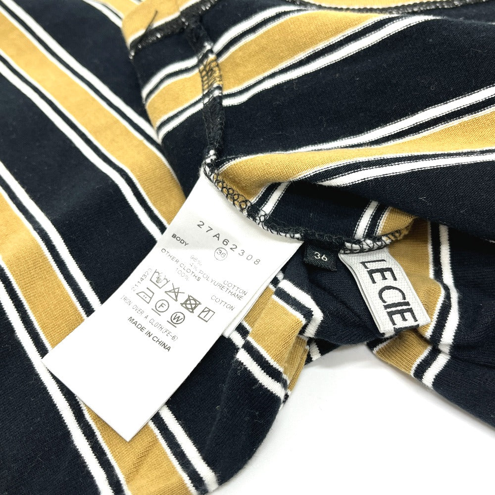 LE CIEL BLEU 27A62308 Relaxed Fit Stripe tops apparel short sleeves Short sleeve T-shirt cotton Brown/Black Used