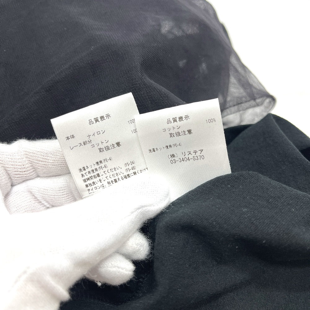 LE CIEL BLEU 19Ａ63205 オーバーサイズ アパレル 半袖 シースルー 半袖Ｔシャツ コットン レディース ブラック