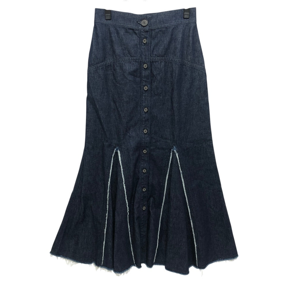LE CIEL BLEU 24A67419 アパレル ボトムス ボタン デニム フレア ロングスカート コットン レディース ブルー