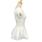 LE CIEL BLEU 27A63204 Ruched Apparel Short-sleeved peplum top Cut cotton White Used
