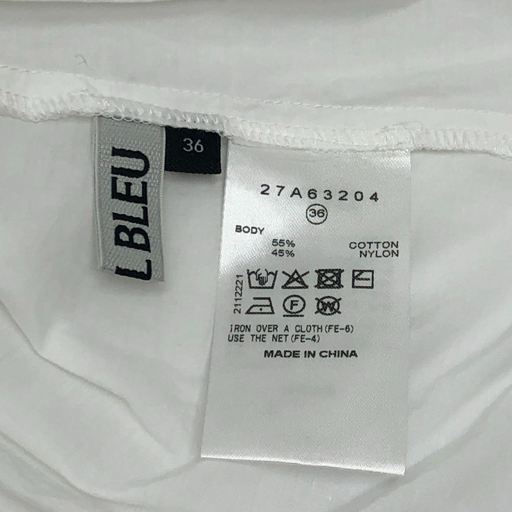 LE CIEL BLEU 27A63204 Ruched Apparel Short-sleeved peplum top Cut cotton White Used