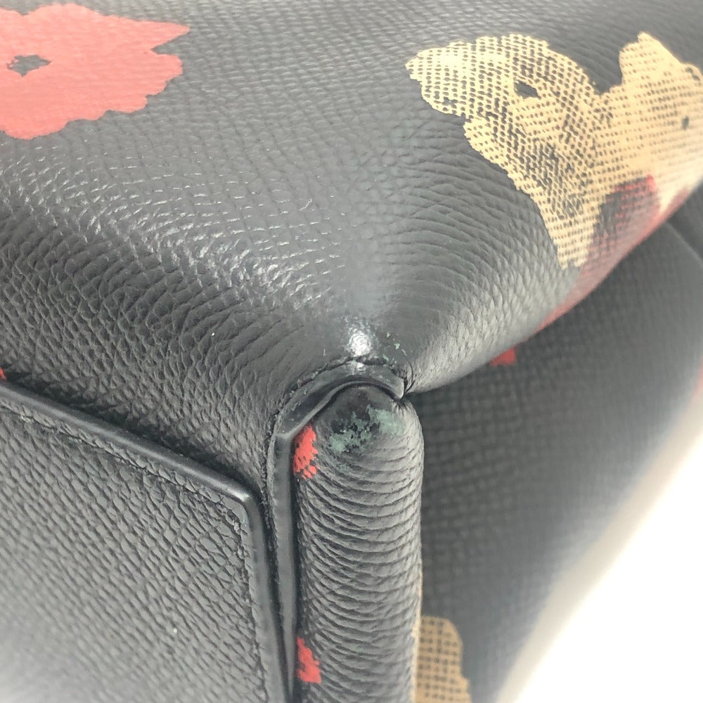 COACH Turnlock Borough Bag Floral Bijoux 2WAY Shoulder Bag Crossbody bag Hand Bag PVC Black Used