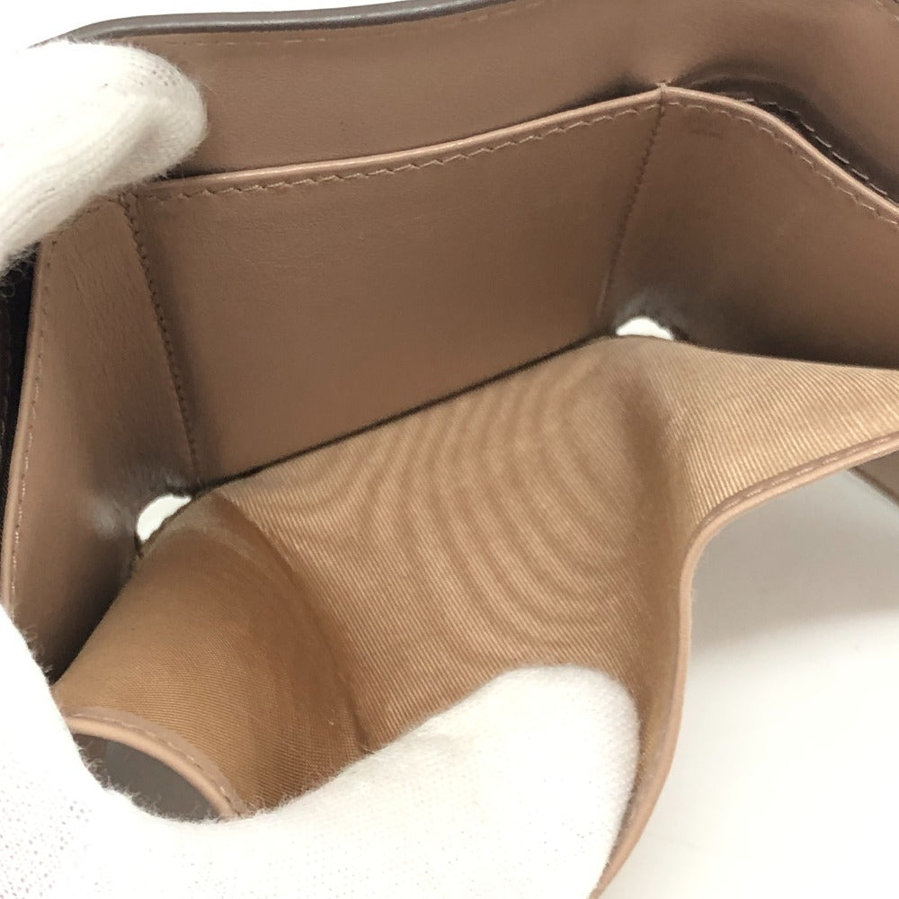 PRADA 1MH021 Logo Wallet Compact Wallet Mini Wallet Mini Wallet Trifold Wallet Leather Ladies Beige