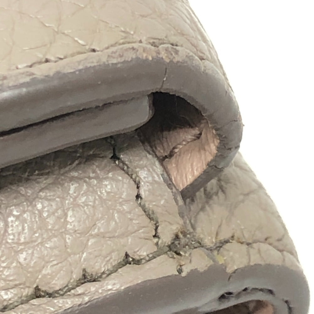 PRADA 1MH021 Logo Wallet Compact Wallet Mini Wallet Mini Wallet Trifold Wallet Leather Ladies Beige