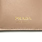 PRADA 1MH021 Logo Wallet Compact Wallet Mini Wallet Mini Wallet Trifold Wallet Leather Ladies Beige
