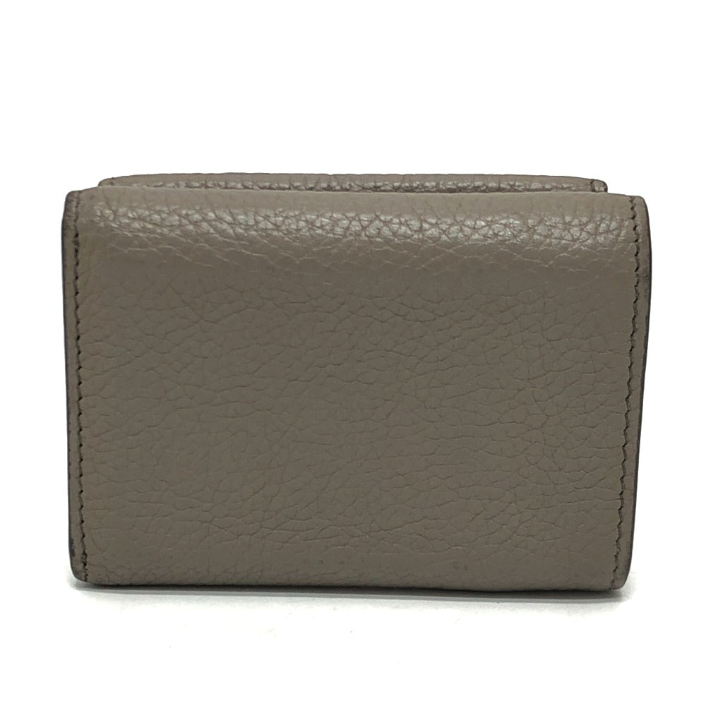 PRADA 1MH021 Logo Wallet Compact Wallet Mini Wallet Mini Wallet Trifold Wallet Leather Ladies Beige