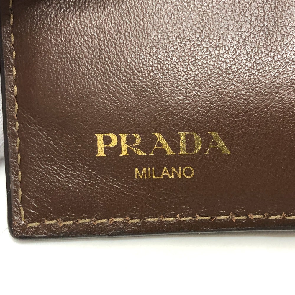 PRADA 1MH523 リボン ロゴ 3つ折り財布 ジャガード レディース