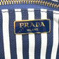 PRADA 1NA021 Logo Print Canapa Cosmetic Pouch/Accessory Case, Canvas, Women's, Blue