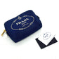 PRADA 1NA021 Logo Print Canapa Cosmetic Pouch/Accessory Case, Canvas, Women's, Blue