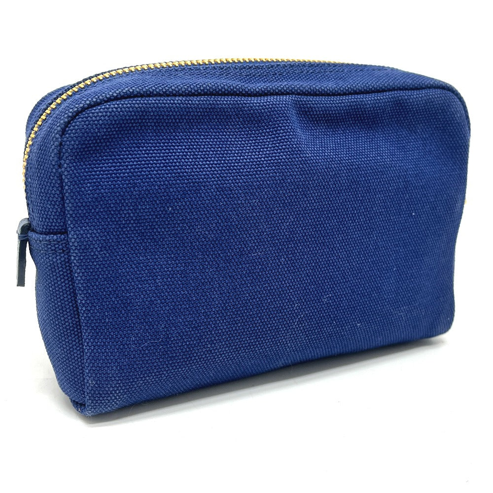 PRADA 1NA021 Logo Print Canapa Cosmetic Pouch/Accessory Case, Canvas, Women's, Blue