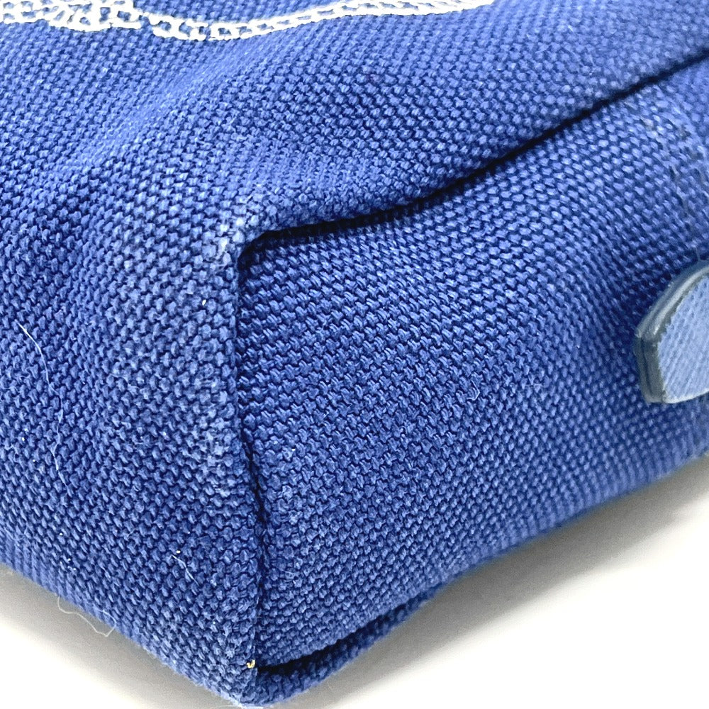 PRADA 1NA021 Logo Print Canapa Cosmetic Pouch/Accessory Case, Canvas, Women's, Blue