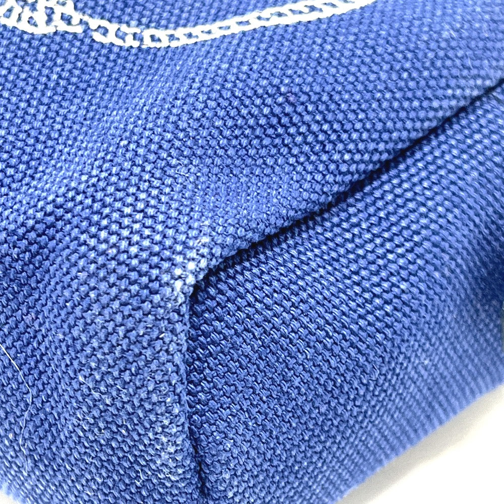 PRADA 1NA021 Logo Print Canapa Cosmetic Pouch/Accessory Case, Canvas, Women's, Blue