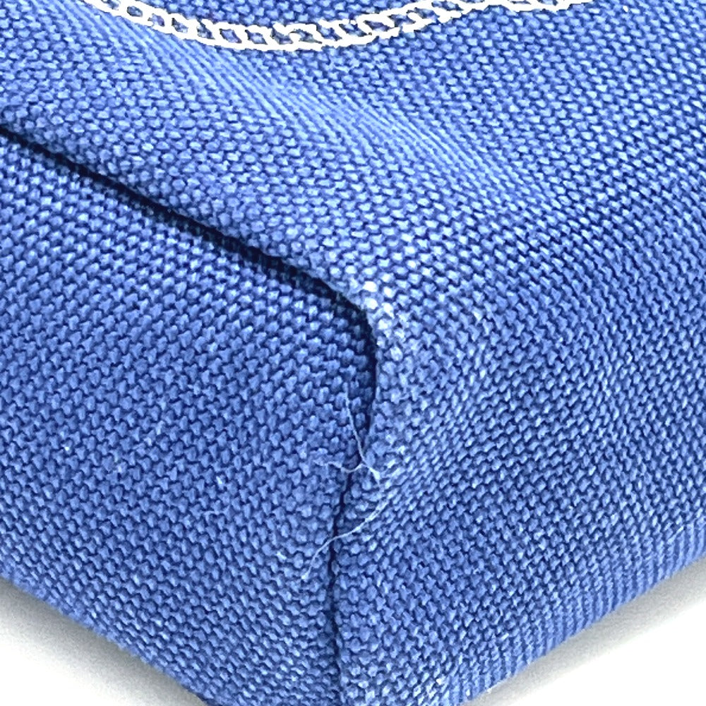PRADA 1NA021 Logo Print Canapa Cosmetic Pouch/Accessory Case, Canvas, Women's, Blue