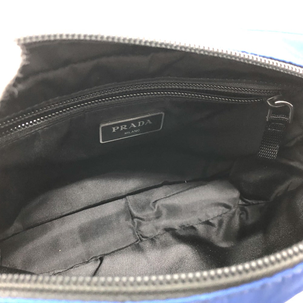 PRADA 2VL001 Triangle Logo Waist Bag, Nylon, Men's, Blue
