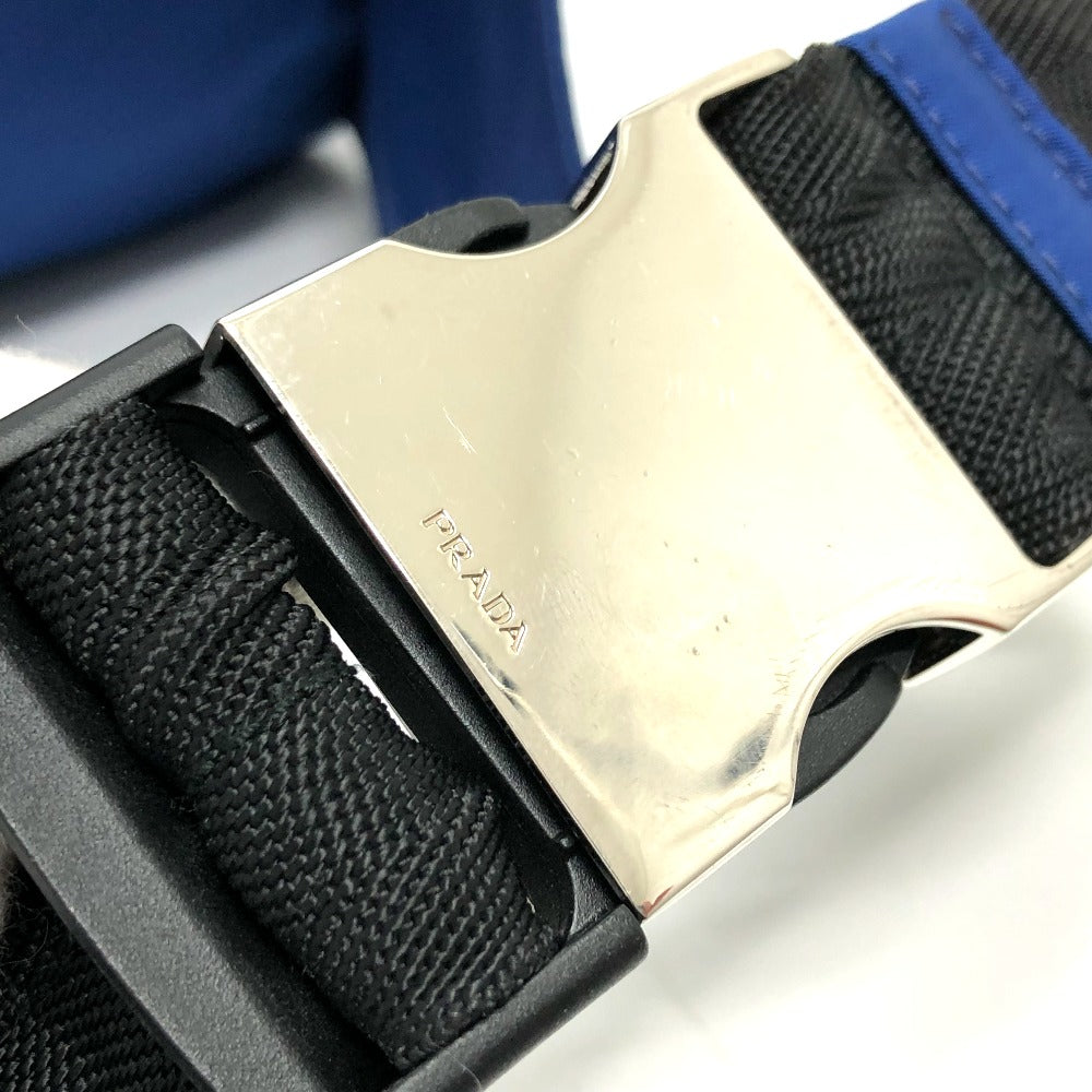 PRADA 2VL001 Triangle Logo Waist Bag, Nylon, Men's, Blue