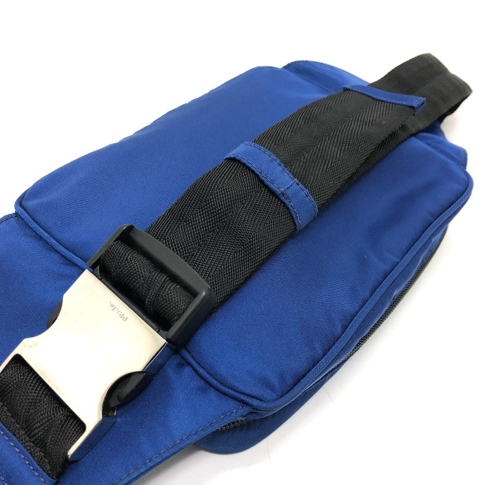 PRADA 2VL001 Triangle Logo Waist Bag, Nylon, Men's, Blue