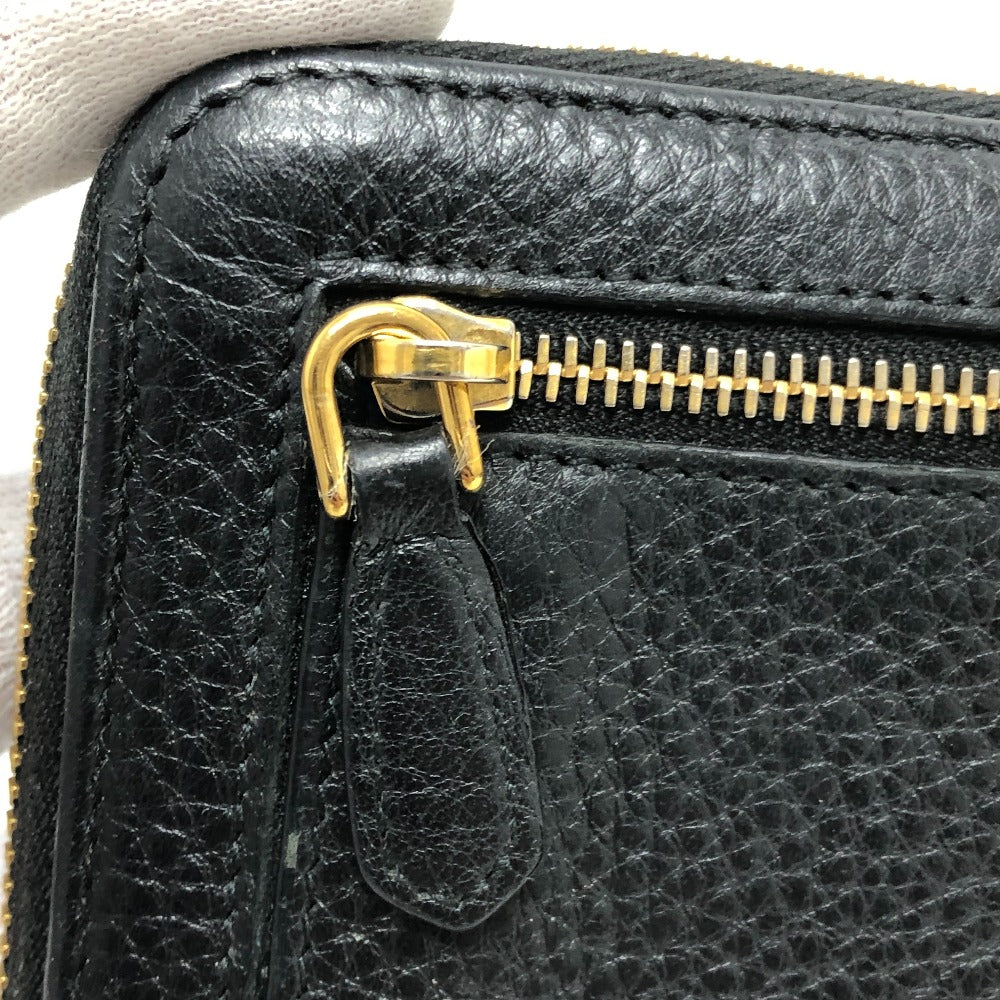 PRADA 1ML157 ロゴ ラウンド財布 長財布 ウォレット 財布 長財布 レザー レディース ブラック - brandshop-reference