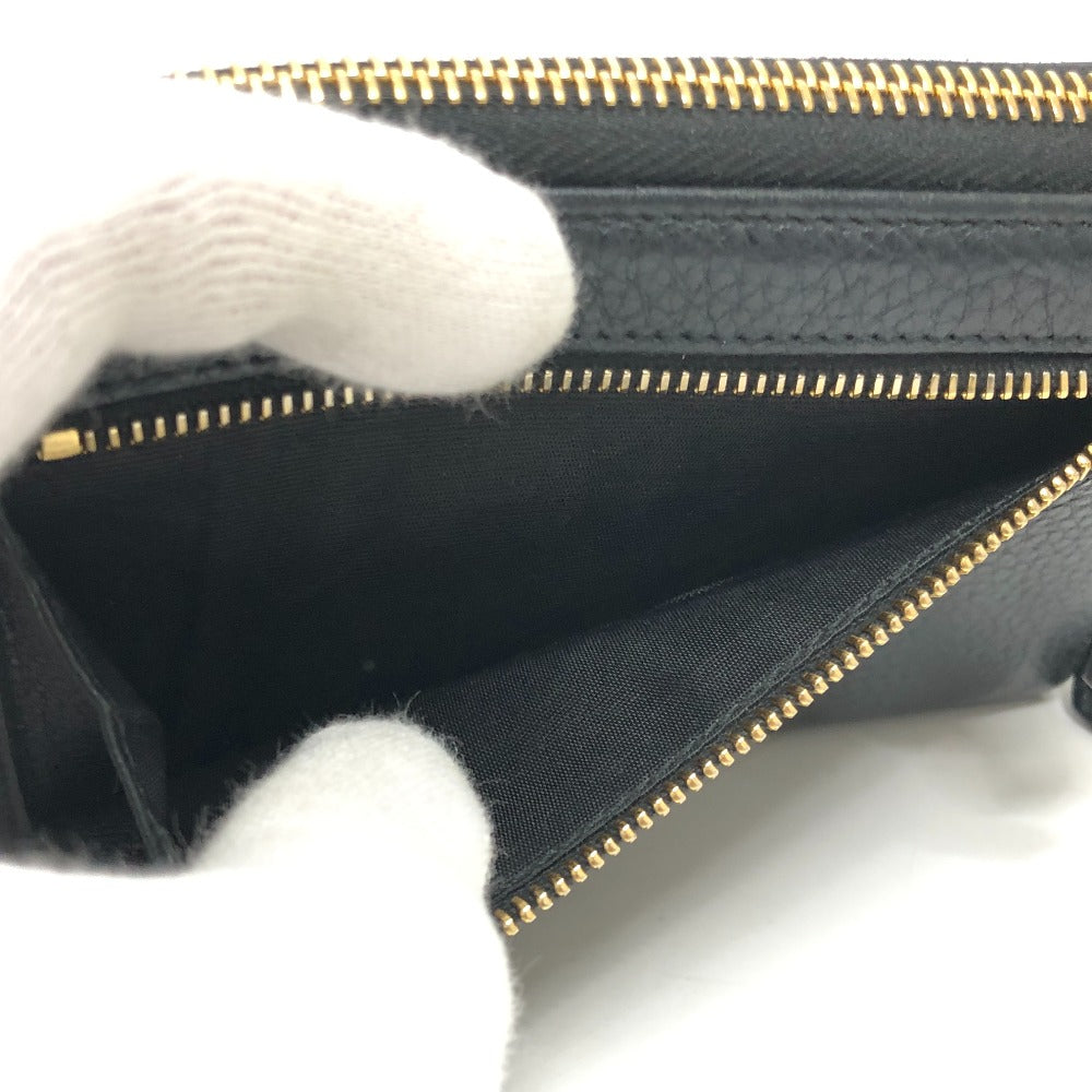 PRADA 1ML157 ロゴ ラウンド財布 長財布 ウォレット 財布 長財布 レザー レディース ブラック - brandshop-reference