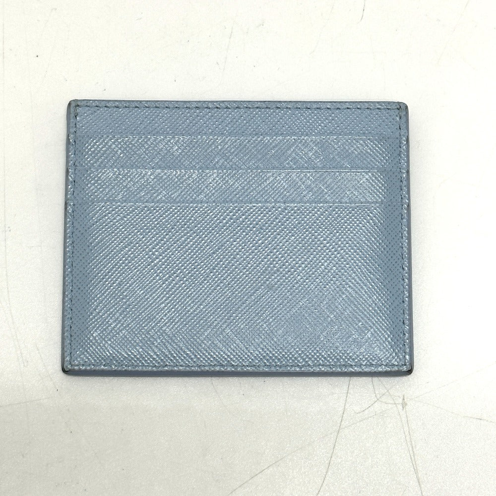 PRADA 1MC025 エンボスロゴ パスケース 名刺入れ カードケース サフィアーノレザー レディース ライトブルー