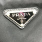 PRADA 2VH053 Triangle Logo Shoulder Bag in Nylon/Leather, Black