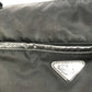 PRADA 2VH053 Triangle Logo Shoulder Bag in Nylon/Leather, Black