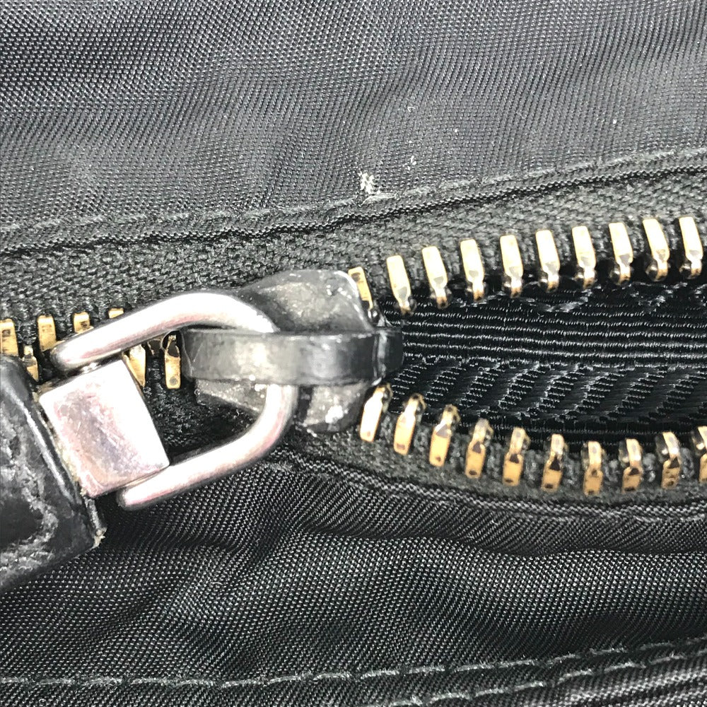 PRADA 2VH053 Triangle Logo Shoulder Bag in Nylon/Leather, Black