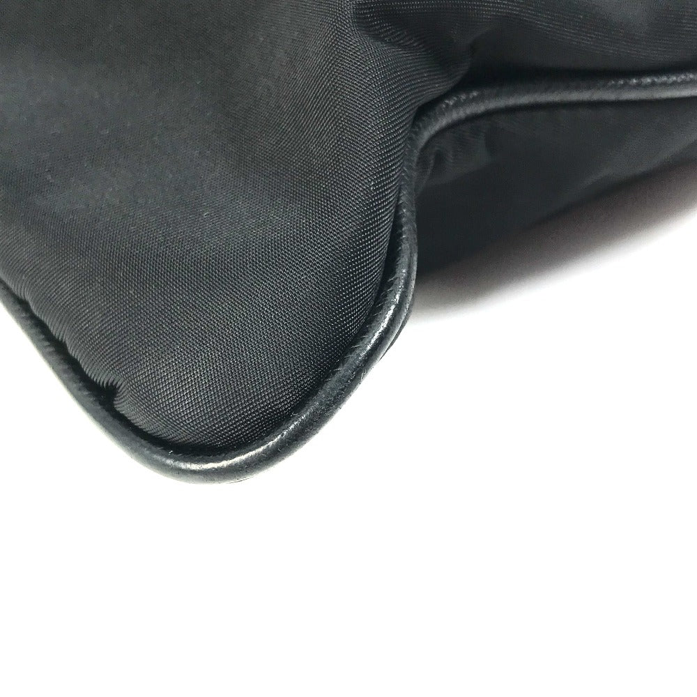 PRADA 2VH053 Triangle Logo Shoulder Bag in Nylon/Leather, Black