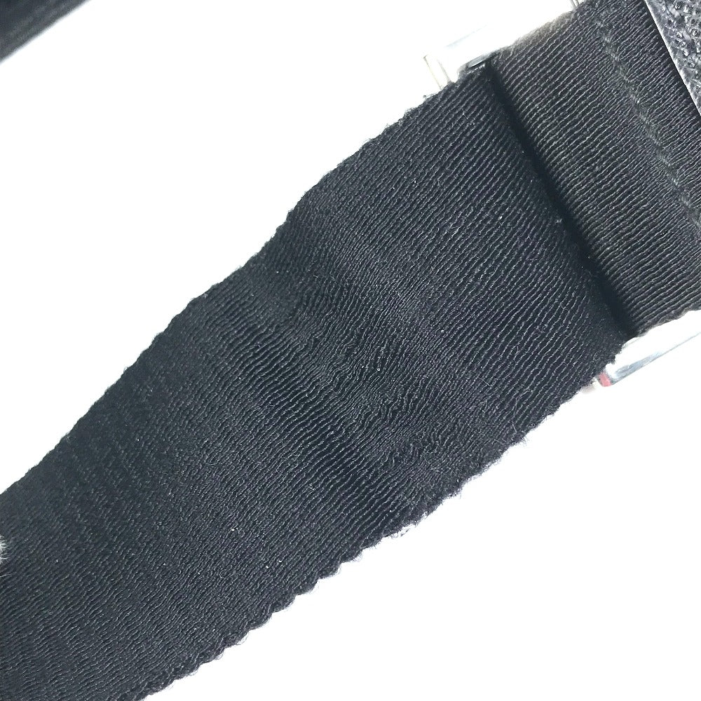 PRADA 2VH053 Triangle Logo Shoulder Bag in Nylon/Leather, Black