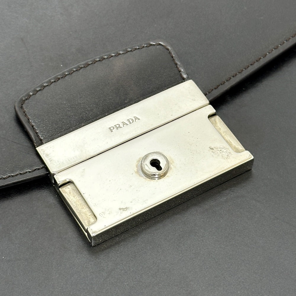 PRADA VR0006 ブリーフケース カバン ビジネスバッグ レザー メンズ ブラック - brandshop-reference