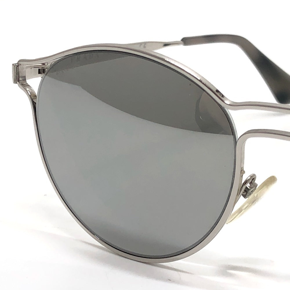 PRADA SPR62S サイドロゴ ファッション小物 アイウェア ミラーレンズ ラウンドキャット サングラス メタル レディース シルバー