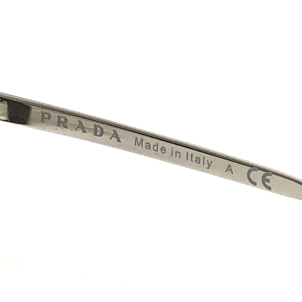 PRADA SPR62S サイドロゴ ファッション小物 アイウェア ミラーレンズ ラウンドキャット サングラス メタル レディース シルバー