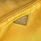 PRADA triangle logo triangle logo plate Bag Pochette Crossbody Shoulder Bag Nylon yellow Used
