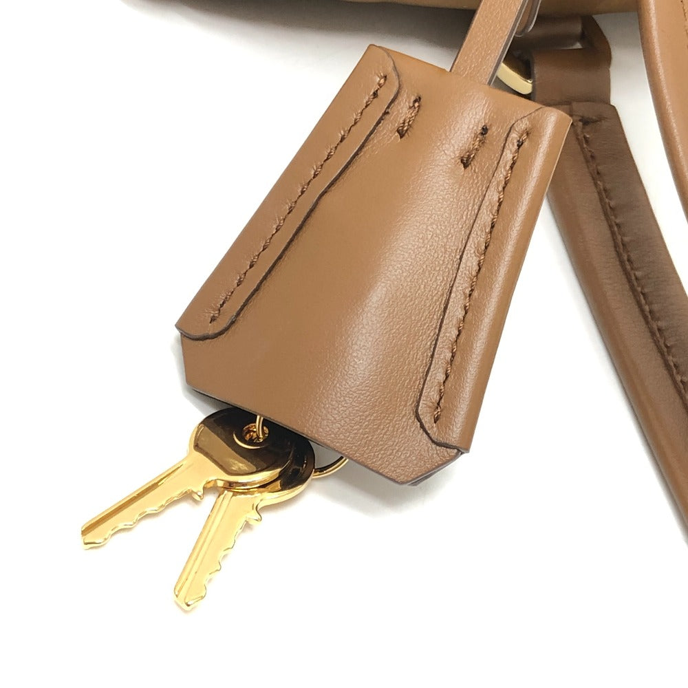 PRADA 1BB127 Padlock Top Handle Medium Bag Shoulder Bag Nylon/Leather Women's Brown