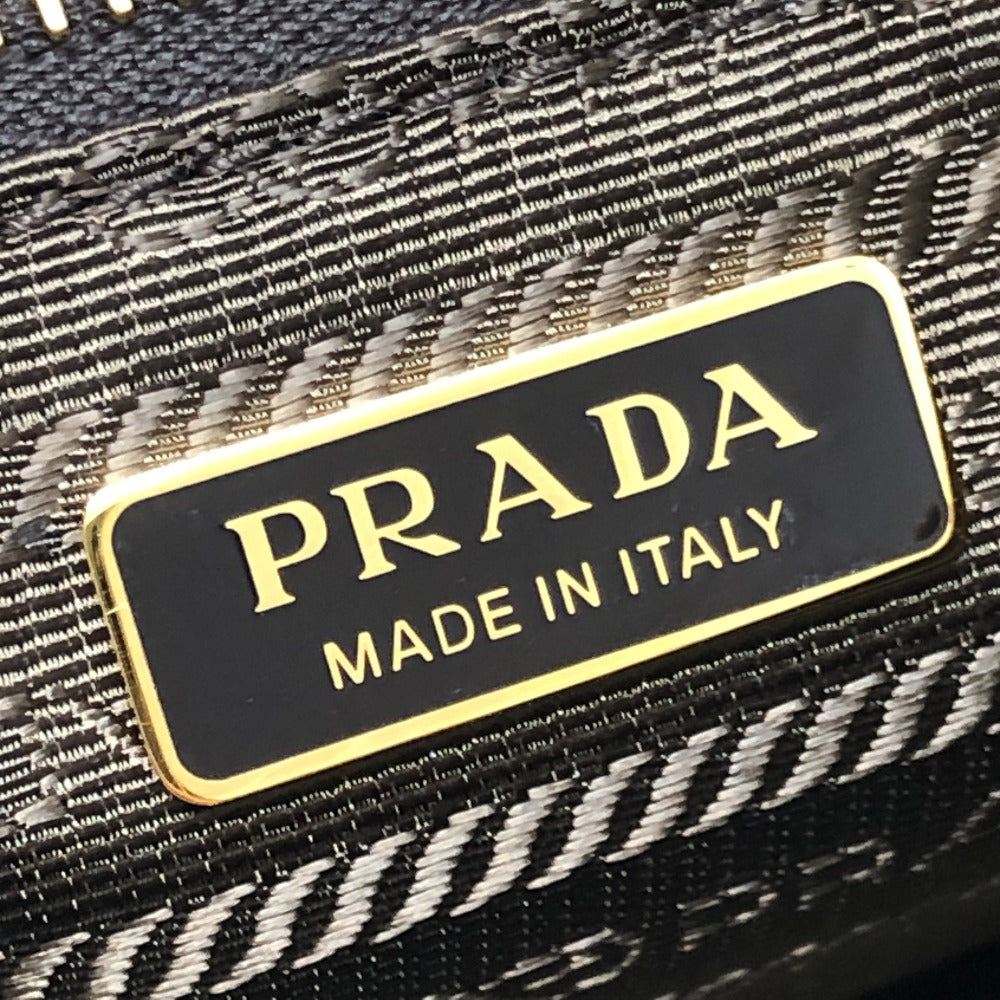 PRADA 1BB127 Padlock Top Handle Medium Bag Shoulder Bag Nylon/Leather Women's Brown