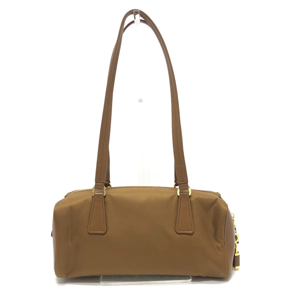 PRADA 1BB127 Padlock Top Handle Medium Bag Shoulder Bag Nylon/Leather Women's Brown