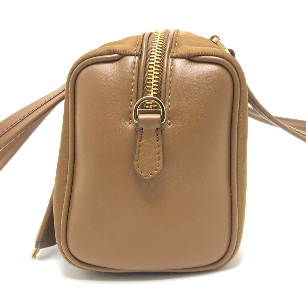 PRADA 1BB127 Padlock Top Handle Medium Bag Shoulder Bag Nylon/Leather Women's Brown