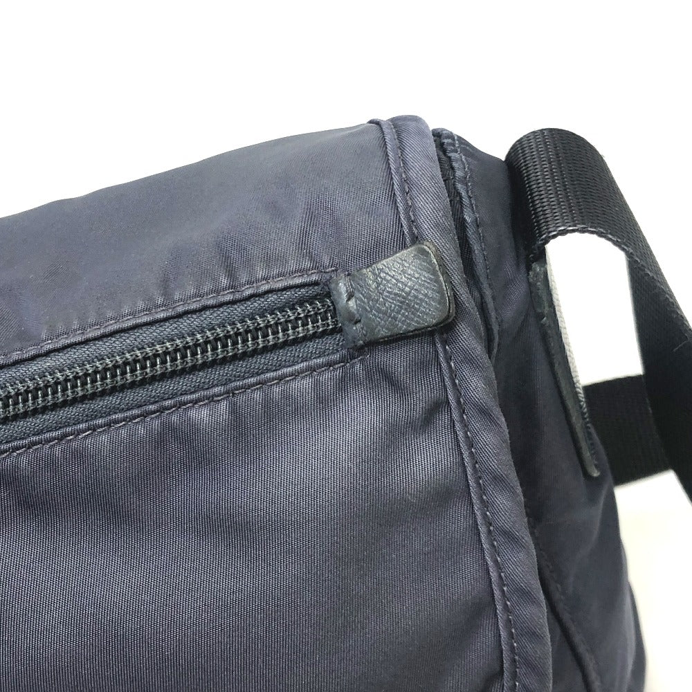 PRADA 1BD994 Triangle Crossbody bag, shoulder bag, triangular logo plate, flap, messenger bag Shoulder Bag Nylon Navy Used