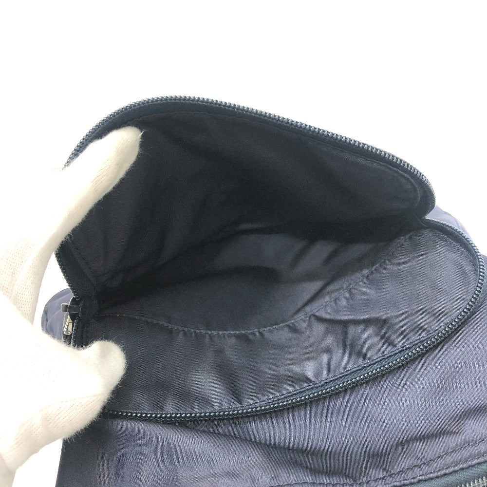PRADA 1BD994 Triangle Crossbody bag, shoulder bag, triangular logo plate, flap, messenger bag Shoulder Bag Nylon Navy Used