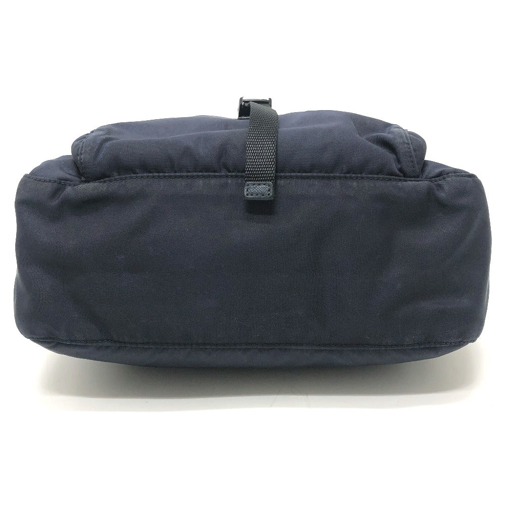 PRADA 1BD994 Triangle Crossbody bag, shoulder bag, triangular logo plate, flap, messenger bag Shoulder Bag Nylon Navy Used