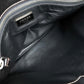 PRADA VR074C Saffiano Bejeweled and Studded Leather Flap Clutch Bag in Black